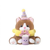 Peluche chat mochi patate douce violette mignonne, adorable poupée apaisante, cadeau d'anniversaire pour filles, en polyester et coton PP, anti-stress