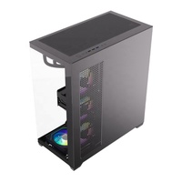 TB02 Mid Tower PC ATX Gaming Computer Case Tempered Glass Front & Side High Airflow ARGB Sync