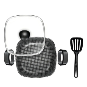 Modern <b>Ceramic</b> Marble Coated 6-Piece Pot <b>Pan</b> Glass Lids Bakelite Handles Non-Stick Aluminum Cookware Set Induction Compatible - Product Image 5