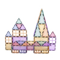 Bloques de Construcción Magnéticos, 100 Piezas, Juego de Bloques Transparentes de Colores, Juguete Educativo STEM, Regalo para Niños, Aprendizaje Temprano