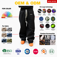 Pantalon de jogging large à logo personnalisé, de haute qualité, pour hommes, en coton, style streetwear, en molleton