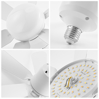 Plafonnier LED 12W réglable 80V-265V avec ventilateur à 5 pales et moteur AC, corps en ABS – Idéal pour la maison, le bureau et le salon