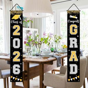 Bandera de tela para graduación Clase de 2026, letrero colgante de felicitación para graduado, decoración para puerta principal - Product Image 6