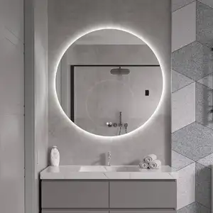 Morden round led bathroom mirror Anti-Fog Led mirror Wall mounted touch switch Smart Mirror