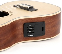 Electric Soprano Concert 23" Ukulele with EQ Rosewood Bridge Natural/Burlywood Colors Mini Guitar BagTuner Strap String Beginner