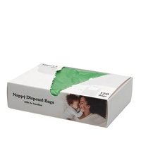 Sacs de déchets pour couches OEM ODM personnalisés avec poignées à nouer, 120 unités, sacs à couches pour bébés en vrac, emballage en boîte à marque privée