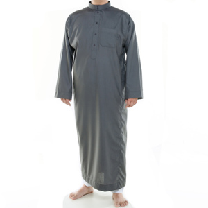 Abbigliamento Islamico Thobe a Maniche Lunghe per Uomo Jubba Araba <span class=keywords><strong>Abiti</strong></span> Musulmani da Culto in Velluto Lavato Stile Qatar Vendita all'Ingrosso - Product Image 3