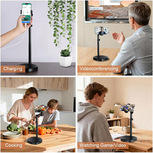 ฐานวางโทรศัพท์แบบมีน้ำหนักถ่วง 2 in 1 แข็งแรงทนทาน ปรับระดับความสูงได้ ที่วางโทรศัพท์มือถือแบบตั้งโต๊ะ วัสดุโลหะ - Product Image 3