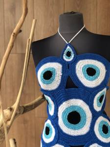 Robe en crochet œil-de-dieu premium, ajourée, sexy et asymétrique, style Granny Square en acrylique, <span class=keywords><strong>tenue</strong></span> de plage <span class=keywords><strong>pour</strong></span> l'été, les fêtes et les festivals - Product Image 4
