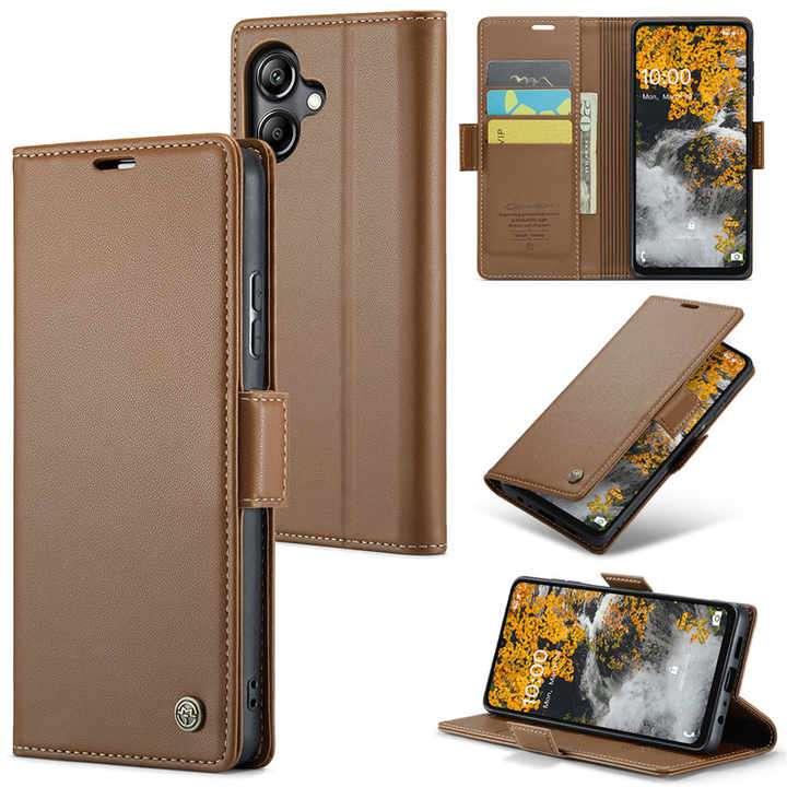 Caseme 023 PU Leather Flip Wallet Card Holder Stand Holder Mobile Phone Cover Case For Samsung Galaxy A06
