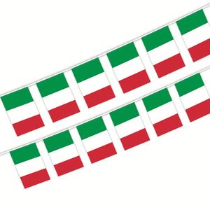 Banderines de la <span class=keywords><strong>Bandera</strong></span> de Italia al por Mayor, Tamaño y Diseño Personalizados, Impresión Digital, <span class=keywords><strong>Bandera</strong></span> de Cuerda para Decoración, Suministro del Fabricante - Product Image 1