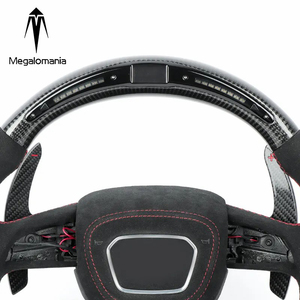 Compatible avec <span class=keywords><strong>Audi</strong></span> 2017 2018 2019 Q3 Q5 Q7 Q8 Volant de voiture en fibre de carbone avec LED - Product Image 4