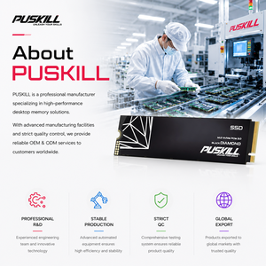 PUSKILL Original 3D NAND Flash M.2 NVMe PCIe 3.0 SSD Disque SSD interne pour ordinateur de bureau et ordinateur portable OEM - Product Image 6