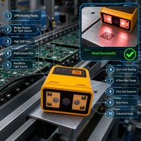 Lecteur de codes 2D industriel compact IP54 avec plusieurs interfaces, imageur de codes-barres à montage fixe pour l'inspection des modules photovoltaïques