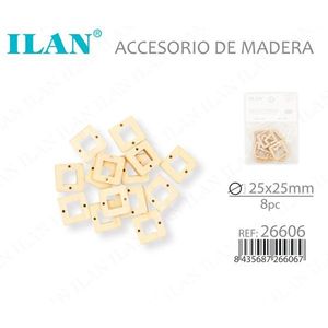 Accessorio quadrato in legno Ilan 25x25mm 8 pezzi per progetti artigianali - Product Image 3