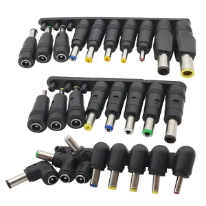 Fuente de alimentación Universal para portátil, Kits de conectores de cargador de 5,5x2,1mm, conector hembra a adaptador de cabeza de conversión de enchufe de alimentación CC