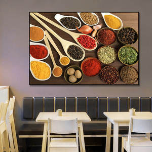 Décoration Murale Moderne pour la Maison : Affiche en Toile sur le Thème des Épices, des Grains et des Piments, <span class=keywords><strong>Peinture</strong></span> Décorative pour <span class=keywords><strong>Cuisine</strong></span> - Product Image 1