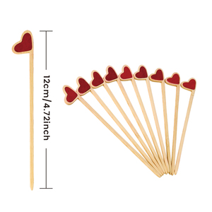 Trang trí tự nhiên dùng một lần đính cườm tre trái cây bằng gỗ xiên Picks - Product Image 5