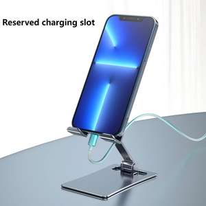 Portable Aluminum Alloy Creative Desktop Phone Stand Foldable Adjustable Flexible iPad Compatible <b>Live</b> <b>Streaming</b> Tablet Support - Product Image 4