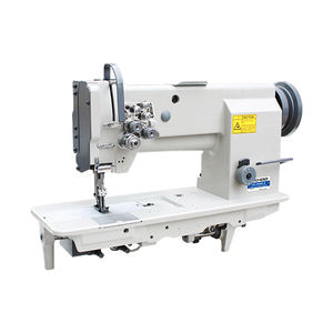 จักรเย็บผ้าแบบแบนสำหรับงานอุตสาหกรรม รุ่น 20606-2 เข็มคู่ ระบบป้อนผ้าสามชั้น แบบล็อคสติทช์ สำหรับอุตสาหกรรมเสื้อผ้า พร้อมมอเตอร์ - Product Image 1