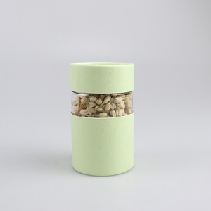 Envase de Papel Compuesto de Alta Calidad para Alimentos con Ventana Transparente, Envase Cilíndrico Redondo para Nueces, Té de Hierbas y Bocadillos - Product Image 1
