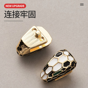 Snake Head Zinc Alloy <b>Snap</b> <b>Fastener</b> Gold Epoxy Resin Keychain Connector For Keychains - Product Image 1