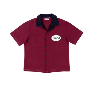 Camisa a <span class=keywords><strong>cuadros</strong></span> con cuello <span class=keywords><strong>de</strong></span> gran tamaño vintage personalizada con mangas cortas estilo <span class=keywords><strong>de</strong></span> ocio abotonado para primavera diseño gráfico Boxy Fit - Product Image 6