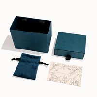 Coffret à bijoux de luxe avec logo personnalisé, emballage de bijoux avec pochette en velours et carte de remerciement