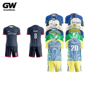 <span class=keywords><strong>Maillot</strong></span> <span class=keywords><strong>de</strong></span> football pour enfants personnalisable <span class=keywords><strong>de</strong></span> haute qualité avec logo et nom imprimés, respirant, à manches courtes - Product Image 1