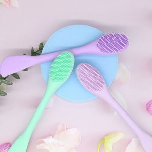 Brosse à masque facial en silicone souple double face, plusieurs couleurs disponibles, brosses de nettoyage pour masques faciaux, vente chaude - Product Image 1