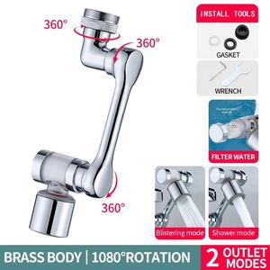 <span class=keywords><strong>Rubinetto</strong></span> in zinco cromato Anti-schizzi di <span class=keywords><strong>1080</strong></span> <span class=keywords><strong>gradi</strong></span> di estensione del <span class=keywords><strong>rubinetto</strong></span> <span class=keywords><strong>rotante</strong></span> con filtro in ceramica sostituibile e 2 modalità di uscita dell'acqua - Product Image 6