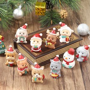 Creative Christmas Doll Decoration Cartoon Resin Santa Claus Mini Snowman Christmas Desktop Ornaments Xmas New Year <b>Gift</b> - Product Image 2