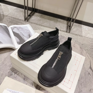 Chaussures de skate décontractées de créateur avec nouvelles semelles compensées en cuir blanc pour le printemps et l'automne - Product Image 5