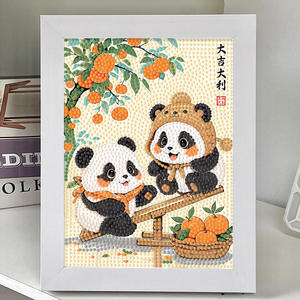 Kits de peinture diamant <span class=keywords><strong>panda</strong></span> mignon cadre en plastique personnalisé décoration de la maison et art pour enfants avec peinture d'art diamant d'un <span class=keywords><strong>panda</strong></span> - Product Image 4
