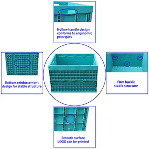 QS stapelbar Supermarkt Obst Gemüse Auslage faltbarer Korb Versandbewegungscontainer Aufbewahrung Umsatzbox Kunststoff-Kisten