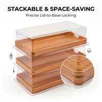 Boîte à gâteau rectangulaire en plastique de 6 pouces, écologique et jetable, pour emballage en rouleau, idéale pour les boulangeries (vente en gros)