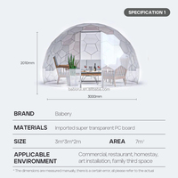 Dôme géodésique transparent Babery 3m en PC, tente miroir de luxe pour les vacances, isolation thermique, igloo quatre saisons, une chambre