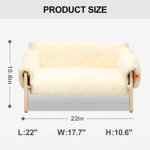 JQ Hölzernes Erhöhtes Katzenbett Haustier-Sofa mit Abnehmbarem Matratzenbezug für Wohnungskatzen - Product Image 5