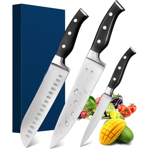 <span class=keywords><strong>Juego</strong></span> <span class=keywords><strong>de</strong></span> <span class=keywords><strong>Cuchillos</strong></span> <span class=keywords><strong>de</strong></span> Cocina <span class=keywords><strong>de</strong></span> Acero Inoxidable Estilo Alemán con Mango <span class=keywords><strong>de</strong></span> Plástico, Incluye Cuchillo Japonés para Pan y Carnicería - Product Image 1