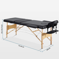 Lit de massage pliable en bois moderne de haute qualité pour spa et salon, avec fonction de réglage en hauteur