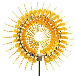 Large kinetic sculpture stainless with bright lighting color changing kinetic sculptures of various lights