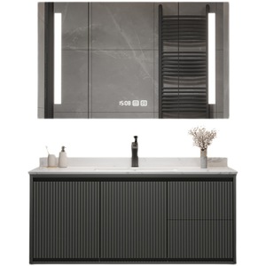Meuble de salle de bain moderne et simple avec vasque intégrée, meuble sous-vasque en marbre, table de lavabo de luxe léger - Product Image 5