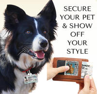 Plaque d'identification personnalisée pour chiens et chats - Étiquettes d'identification pour animaux de compagnie personnalisées, résistantes, avec nom, photo et numéro de téléphone (carte de poche)