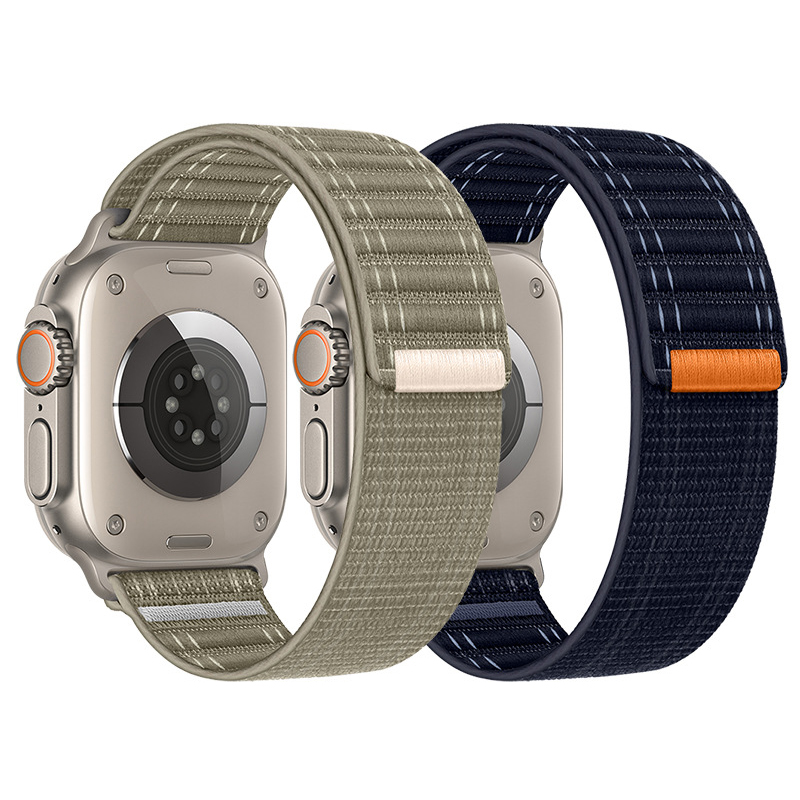 New Woven Nylon Loop Watch Strap for Apple Watch Series 10/9/8/7 Band 46mm 49mm 45mm 44mm Bracelet Ultra Wristband Belt Sports