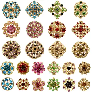 Jachon Fashion Alloy New multi-color Small Brooch Set Rhinestone Corsage Flower Brooch pin Accessories