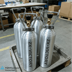 Cilindro de CO2 de Aluminio ZX <span class=keywords><strong>Fabrik</strong></span> TPED AA6061, 0.6L 2L 4L, Cilindro de Gas CGA320 Recargable, Tanque para Bebidas Gaseosas, Venta al Por Mayor OEM - Product Image 1