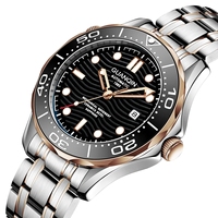 GUANQIN GJ16257 Montre-Bracelet Mécanique Squelette Automatique de Luxe pour Hommes, Étanche avec Bracelet en Acier Inoxydable et Luminescence Puissante