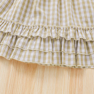 Nuova primavera autunno abbigliamento <span class=keywords><strong>per</strong></span> bambini ragazze <span class=keywords><strong>vestito</strong></span> casual in cotone moda bambino manica lunga volant plaid princess dress da 4 a 9 anni - Product Image 6