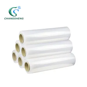 CE ROHS Certification500mm Handle Plastic Lldpe Stretch Film Wrap Jumbo Roll For Packaging