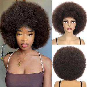 Perruques pour femmes africaines Perruques synthétiques courtes et bouclées Perruques gonflables de qualité supérieure pour cosplay et usage quotidien - Product Image 4